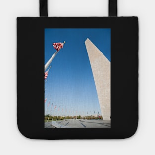 Washington Monument tall obelisk in National Mall Washington DC Tote