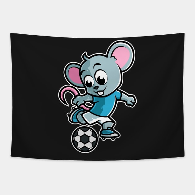 Mouse Football Game Day Funny Team Sports Rat Soccer print Tapestry by theodoros20