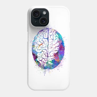 Human Brain Colorful Watercolor Anatomy Gift Phone Case