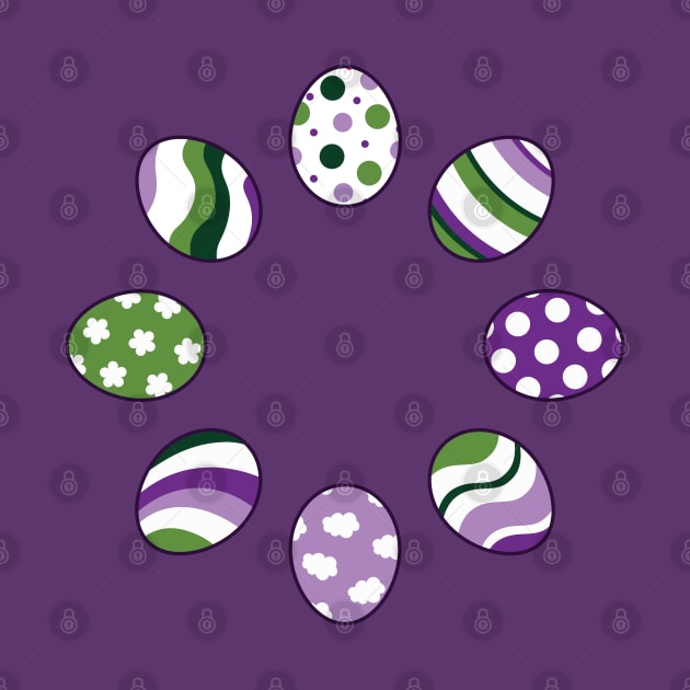 Eggs | Purple Green | Stripes | Dots | Clouds | Light Purple by Wintre2