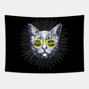 Less Drama More Techno the Techno Cat Tapestry