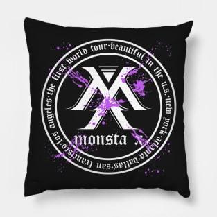 MONSTA X Beautiful World Tour US Stops Splatter Logo Pillow