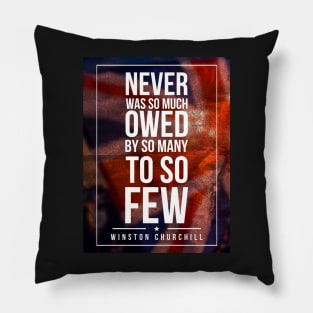 Colour Winston Churchill quote Subway style (white text on abstract union flag) Pillow