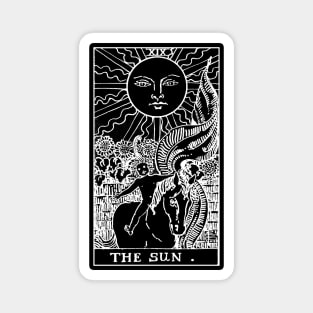 XIX. The Sun Tarot Card | Obsidian and Pearl Magnet