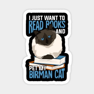 Birman Cat Book Reading Lover Gift Magnet