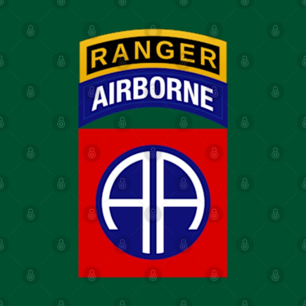 82nd Airborne Ranger Tab - Full Chest Design by Desert Owl Designs