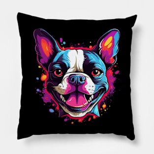 Boston Terrier Smiling Pillow