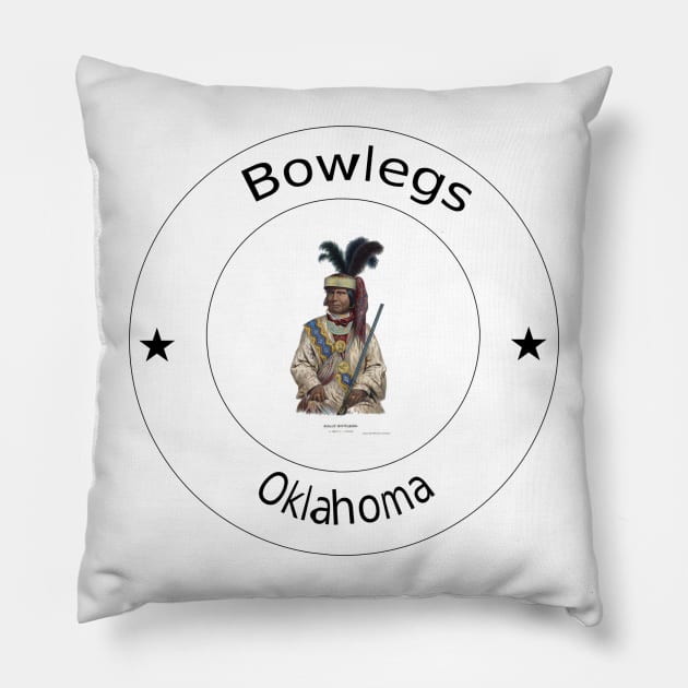 Bowlegs, Oklahoma Pillow by Artimaeus