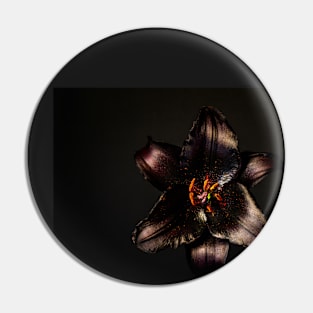 Black lily on black Pin