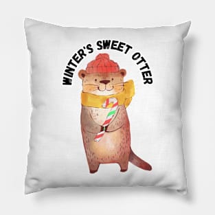 Winter's Sweet Otter Pillow