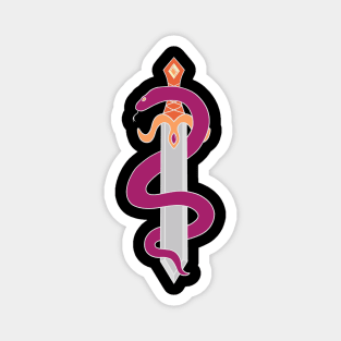 Sword and Snake (Lesbian Colors) Magnet