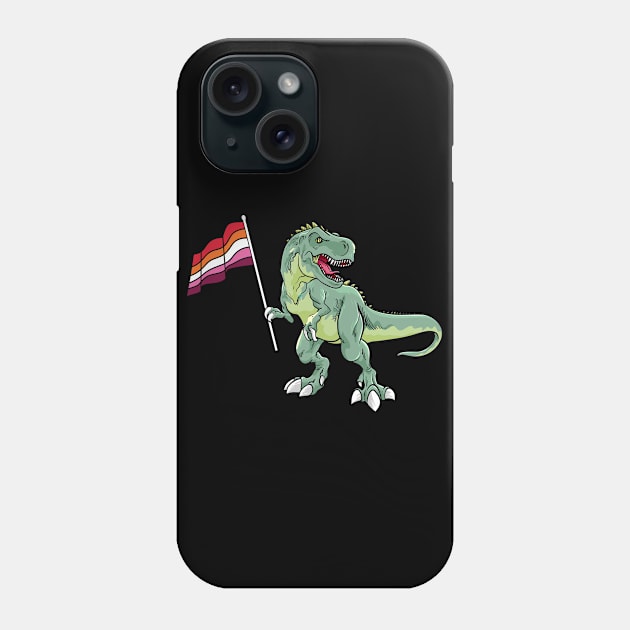 Funny Dinosaur Flag Lesbian Pride LGBT Gift Phone Case by Lones Eiless