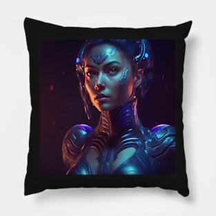 Beautiful Cybernetic Female Pillow