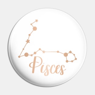 Pisces Zodiac Constellation in Rose Gold Pin