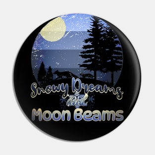 Snowy Dreams and Moonbeams Retro Sunset Pin