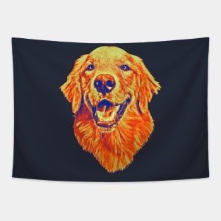 Golden Retriever Smiling Red Tritone Tapestry