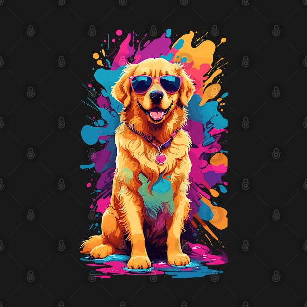 Cool Golden Retriever with Sunglasses by Ratherkool