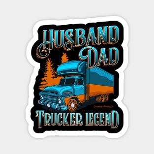 Husband Dad Trucker Legend Magnet