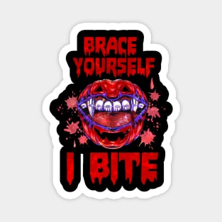 Halloween Red Vampire Lips I Bite Magnet