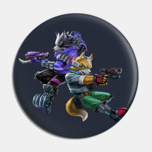 Fox and Wolf Pin