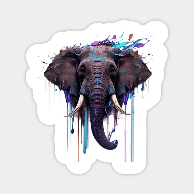 Elephant Splash Art: Majestic Fantasy Visualization #1 Magnet by AntielARt