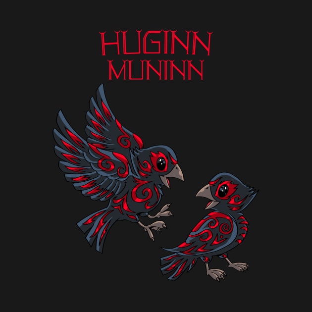 Thought and Memory: Huginn and Muninn in Flight by Holymayo Tee