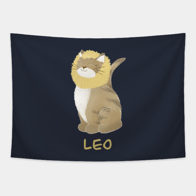 Leo cat zodiac sign Tapestry by AbbyCatAtelier