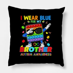 Poplt Dab I Wear Blue For My Brother Puzzle Autism Awareness Pillow