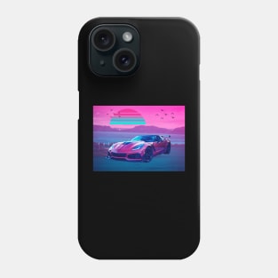 Car Retro Mountain Synthwave Phone Case