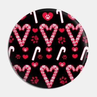 Christmas candies made of paw print black Pin