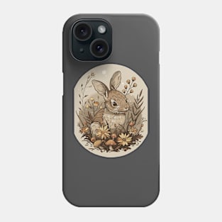 Vintage Botanical Spring Flowers Cute Rabbit Woodland Forest Phone Case