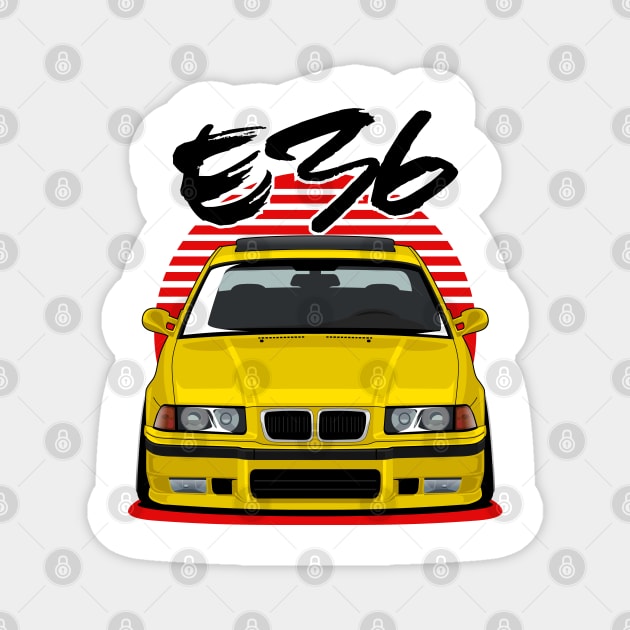 Yellow E36 Magnet by squealtires