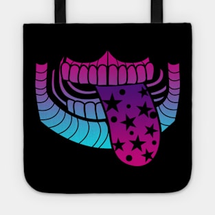 Sugar Skull Teeth, Tongue, and Nose Vaporwave Tote