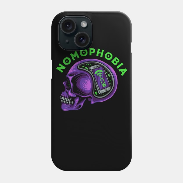 Nomophobia Skull Phone Case by Stayhoom
