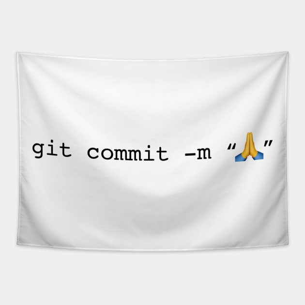 git commit prayer hands emoji Tapestry by thomasesmith