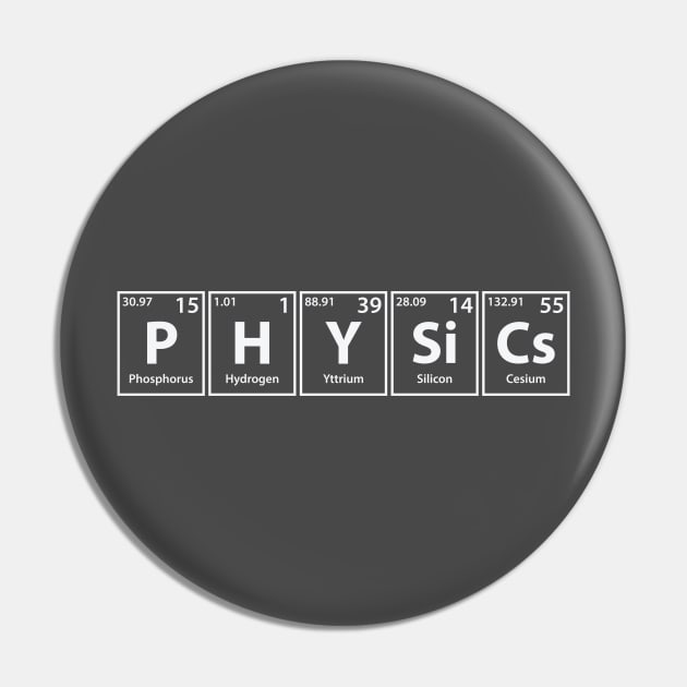 Physics (P-H-Y-Si-Cs) Periodic Elements Spelling Pin by cerebrands