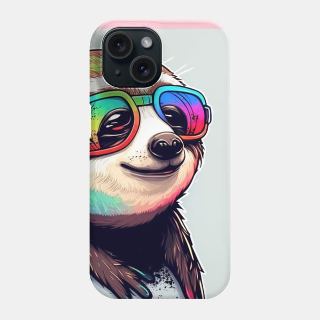 Happy summer rainbow shades sloth Phone Case by Duke's