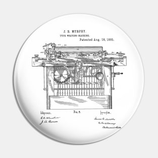 Type Writing Machine Vintage Patent Hand Drawing Pin