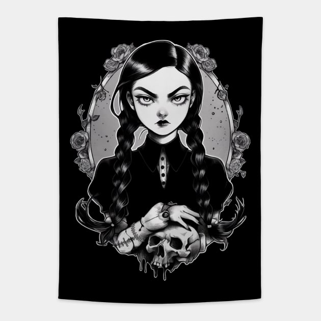 Wednesday Addams Tapestry by Enyr's little witchy corner