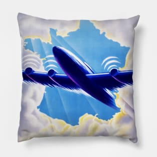 Vintage Travel Poster France Pillow