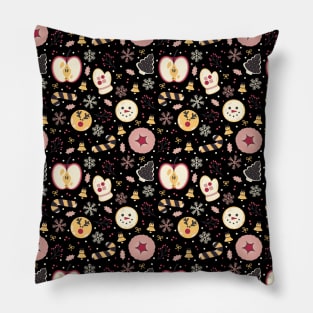 Dark Christmas Cookies Pattern Pillow