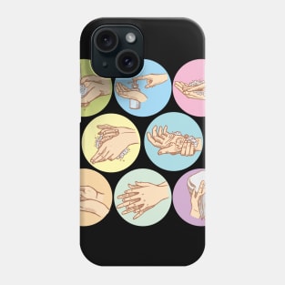 Hands washing steps Phone Case