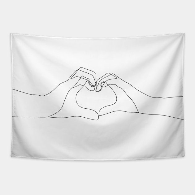 Hand Heart Tapestry by Explicit Design