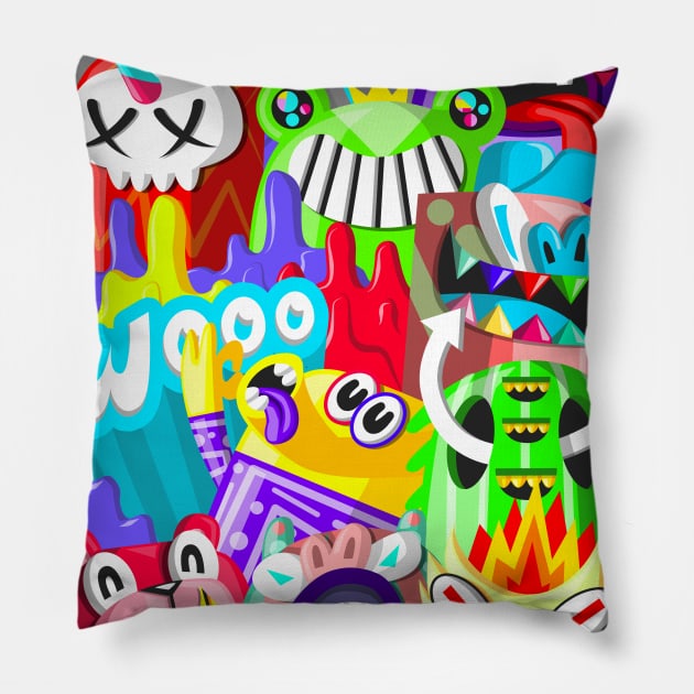 mindful wooo doodle 333 Pillow by chachazart