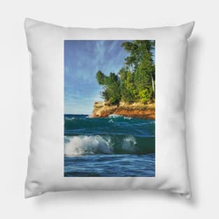 Ocean Vibes in Michigan Pillow