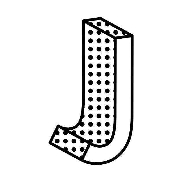 3D Ben Day Dot Isometric Letter J by murialbezanson