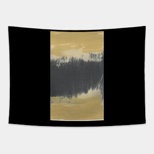 "Striking Divide"  - Textured Painting Original Artwork Black Yellow Tan Beige Navy Tapestry