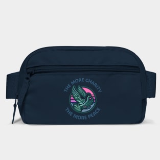 The More Charity The More Peace, dove with olive branch design Bag