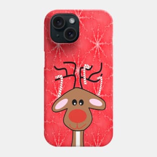 REINDEER Christmas Red With Snowflakes Phone Case