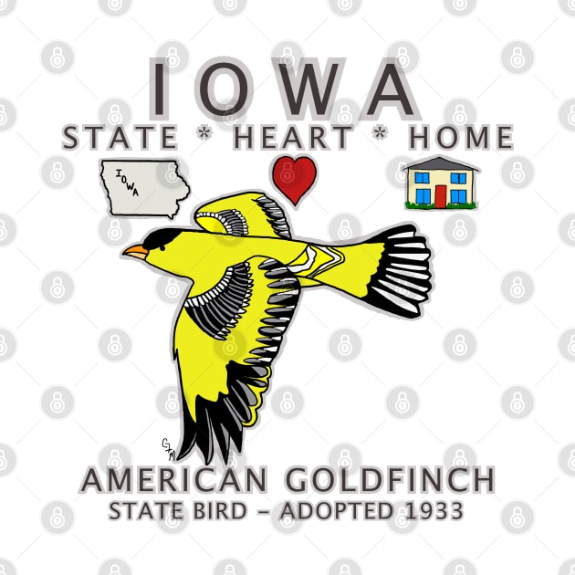 Iowa - American Goldfinch - State, Heart, Home - state symbols by cfmacomber